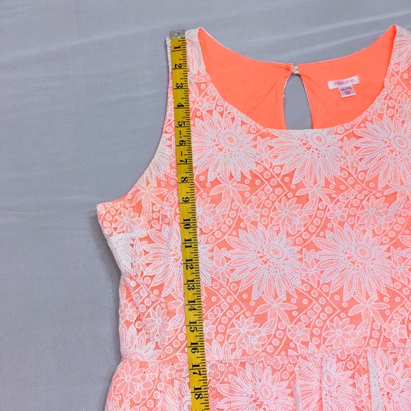 FINAL DAYS $5 Xhilaration Salmon Dress White Lace Overla - CLOSET CLOSING - Picture 4 of 11